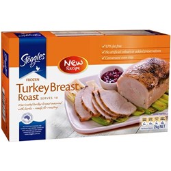 TURKEY ROASTED BREAST FILLET COOKED R/W APPROX 2.5-3KG(2) # 69793 STEGGLES