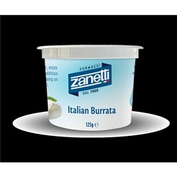 CHEESE MOZZARELLA BURRATA FRESH 125GM(6) # CI504 ZANETTI