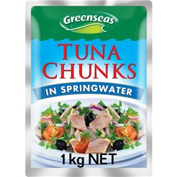 TUNA IN SPRING WATER POUCH 1KG(6) # 01781 GREENSEAS