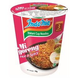 NOODLE CUP HOT&SPICY (12 X 70GM) #ECNHSI INDOMIE