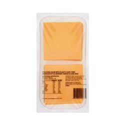 CHEESE SLICES AMERICAN STYLE CHEDDAR DF 500GM(12) # 1-01-02-06 MADE WITH PLANTS