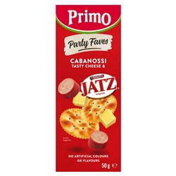 SNACK TRIOS JATZ CABANOSSI TASTY CHEESE (7 X 50GM) # 01572 PRIMO