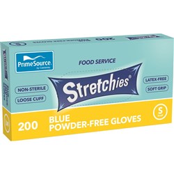 GLOVE SMALL STRETCHIES BLUE POWDER FREE 200S (10) # PS-SEGB-SML PRIME SOURCE