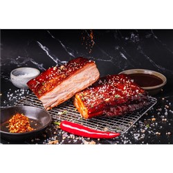PORK BELLY KOREAN SOUS VIDE R/W APPROX 10-13KG CTN # 211 RIBS & ROAST