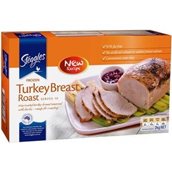 TURKEY ROASTED BREAST FILLET COOKED R/W APPROX 2.5-3KG(2) # 69863 STEGGLES