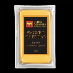 CHEESE SMOKED CHEDDAR 150GM(8) # UDSC150g x 8 UDDER DELIGHTS