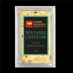 CHEESE WILDFIRE CHEDDAR 150GM(8) # UDWC150g x 8 UDDER DELIGHTS