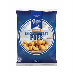 CHICKEN BREAST POPS TEMPURA 1KG (6) # 54293 STEGGLES