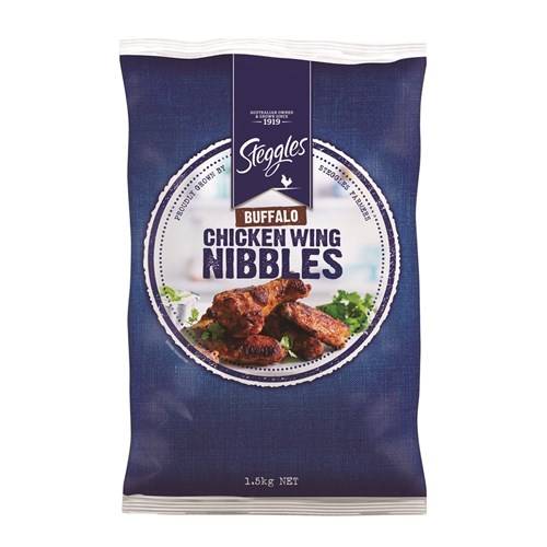 CHICKEN BUFFALO WING NIBBLES 1.5KG(4) # 56500 STEGGLES