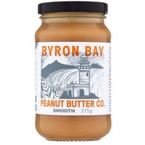 PEANUT BUTTER SMOOTH UNSALTED (8X375G) # BYR04 BYRON BAY PEANUT