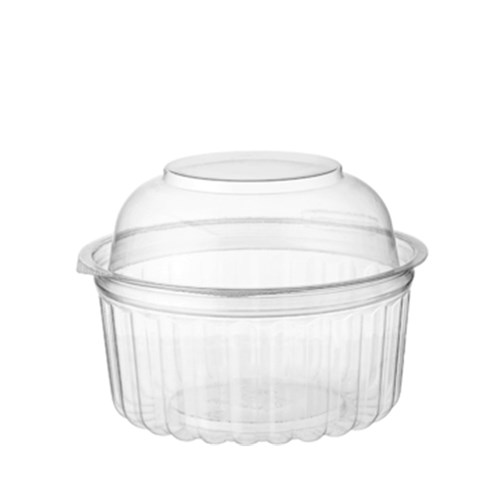 BOWL PLASTIC CLEAR ROUND 12OZ HINGED DOME LID  250S 25S(10) # [CA-4012DL] MPM