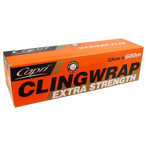 CLING WRAP IN DISPENSER CLEAR (33CM X 600M)(6) # C-CW33D CAPRI