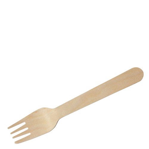CUTLERY FORK WOODEN 100S(10) # EC-WC0801 ENVIROCHOICE