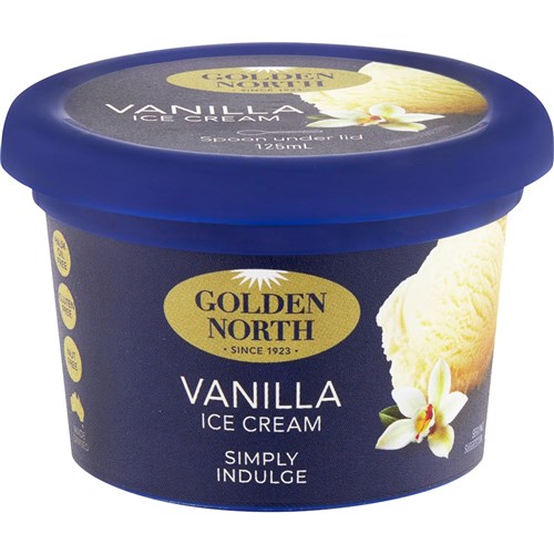 ICECREAM CUP VANILLA NUT FREE GF (24 X 125ML) # 27035 GOLDEN NORTH