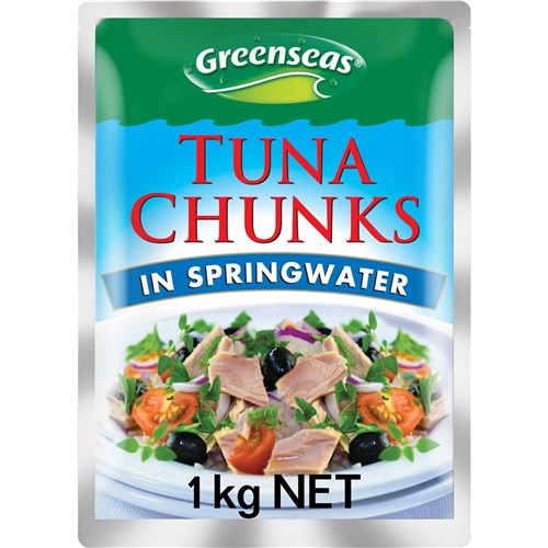 TUNA IN SPRING WATER POUCH 1KG(6) # 01781 GREENSEAS