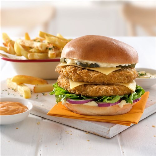 CHICKEN BURGER BUTTERMILK BREAST (12 X 100GM) (5) # 5536000 INGHAMS