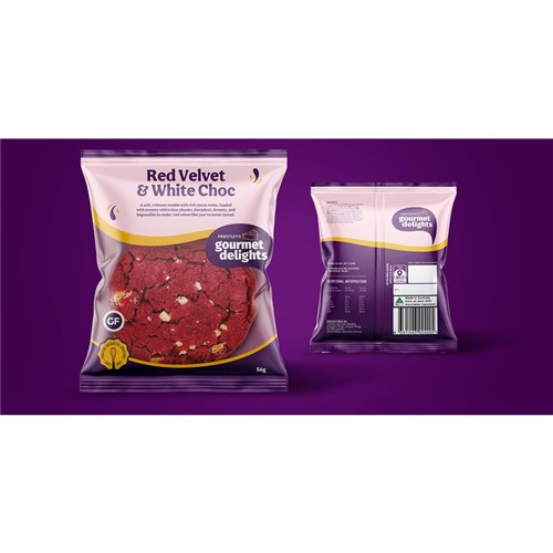 COOKIES RED VELVET & WHITE CHOC GF (11 X 56GM)(6) # 1-897 GRAB & GO
