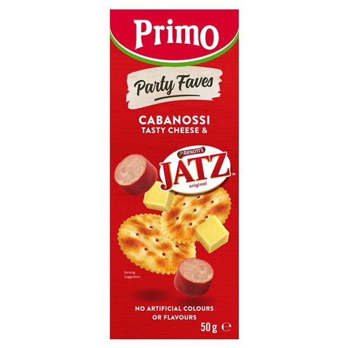 SNACK TRIOS JATZ CABANOSSI TASTY CHEESE (7 X 50GM) # 01572 PRIMO