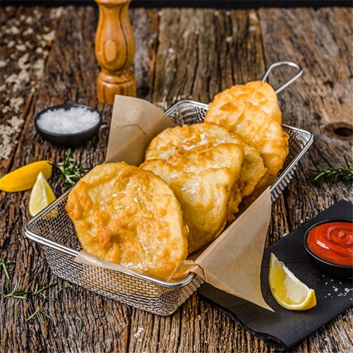 POTATO CAKES SCALLOPS LARGE NATURAL SLICE (100 X 70GM) # TPNSL100 SOLS