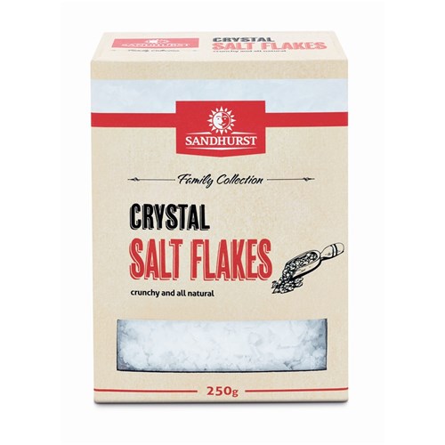SALT SEA CRYSTAL FLAKES 250GM(12) # SALT250 SANDHURST