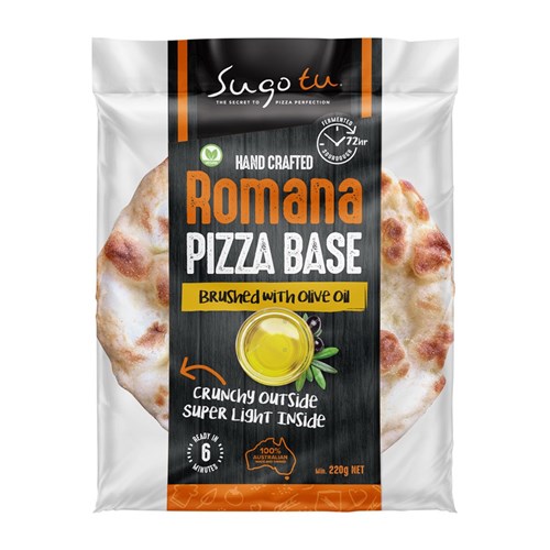 PIZZA BASE RETAIL ROMANO OLIVE OIL 12S # RETRO SUGO TU