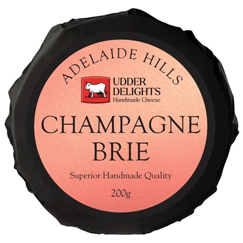 CHEESE BRIE CHAMPAGNE (6 X 200GM) # UDCB200g x 6 UDDER DELIGHTS