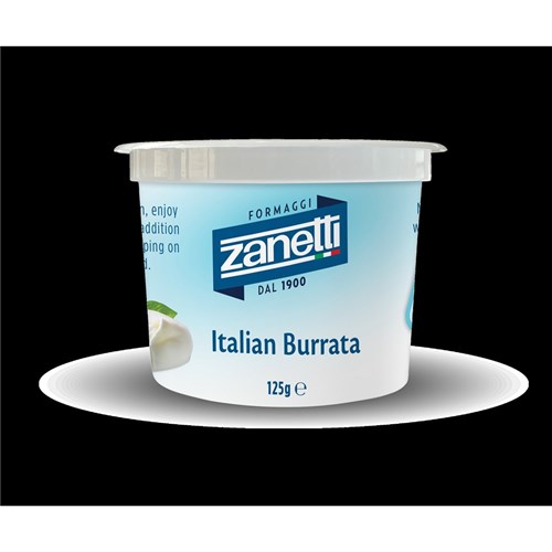CHEESE BURRATA FROZEN 125GM(6) # FC504 ZANETTI